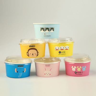 Tùy chỉnh Bowl giấy 350cc Biodegradable cá nhân hóa giấy Ice Cream Bowl