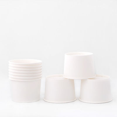 Một lần sử dụng 120ml Bowl giấy Custom Logo trắng Kraft PE phủ cho thực phẩm và súp
