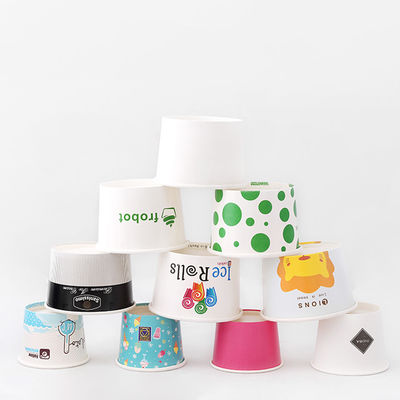 Yogurt 120ml Ice Cream Paper Bowl Yogurt Bowls Custom Logo Double PE phủ
