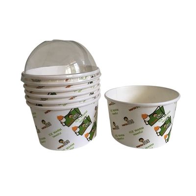 Chén giấy 120ml có thể phân hủy Chén kem giấy dùng một lần có lớp PLA Kraft trắng