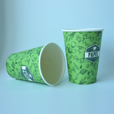 Logo tùy chỉnh 430ml Cốc giấy cá nhân 12oz Cốc cà phê dùng một lần với logo