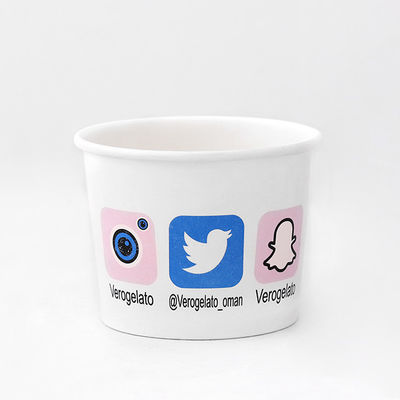 Chế độ in tùy chỉnh kem Sundae Bowl Set dùng một lần 120ml lớp phủ PE kép