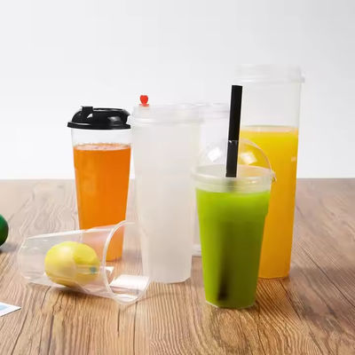 Một lần dùng 1000ml PP Cốc nhựa tùy chỉnh Logo Cốc cà phê đá