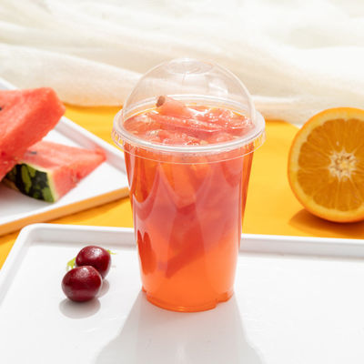 Biodegradable PLA Plastic Cup 550ML in logo ly đồ uống lạnh với nắp