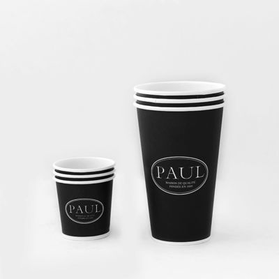 Đen 540ml đơn Wall Paper Cup 16oz PE phủ một lần sử dụng giấy in