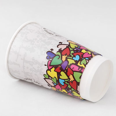 OEM 16oz Double Wall Paper Cup PE phủ một lần sử dụng Milk Tea Cup