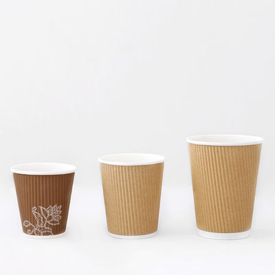 Tùy chỉnh Ripple Wall Paper Cup 10oz Hot Drinking 90mm giấy lạnh uống