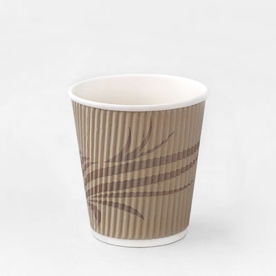 Biodegradable Ripple Wall Paper Cups 12oz Hot Drinking Kraft Ripple Paper Cups (Các cốc giấy xoáy có khả năng phân hủy sinh học)