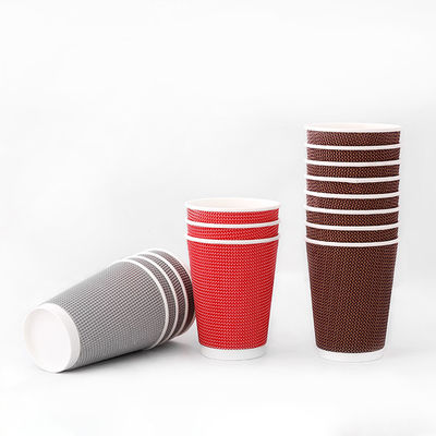 Một lần sử dụng 16oz Ripple Cups PLA phủ 540ml Kraft Paper Cups
