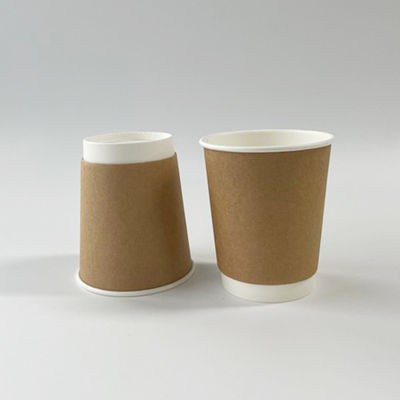 Nhãn hiệu tùy chỉnh Kraft giấy ly kem 16OZ PLA phủ lớp phủ hai tường giấy cốc