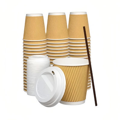 4OZ 125ml Kraft Paper Cups Kraft Ripple Cups PLA phủ