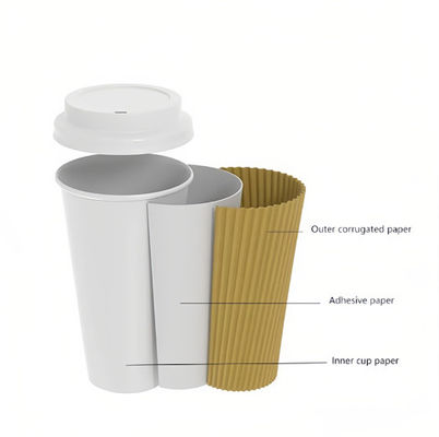 Một lần dùng Kraft Ripple Mini Cups 315ml Biodegradable Hot Drink Cups