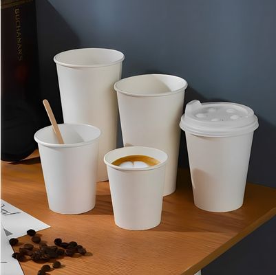 3,5oz 85ml Cúp giấy đơn PE khả dụng màu trắng có thể được in tùy chỉnh