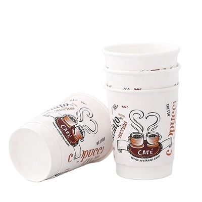 Custom in ấn đơn Wall Paper Cup 3oz-32oz với nắp